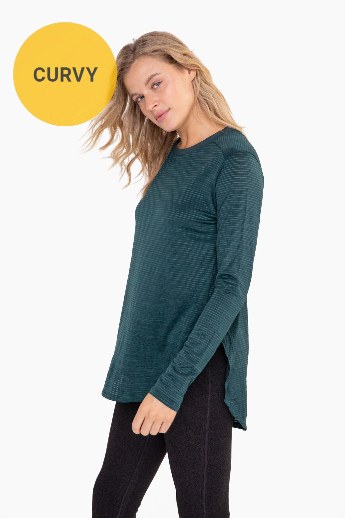 Curvy Ribbed Mesh Long Sleeve- More color options