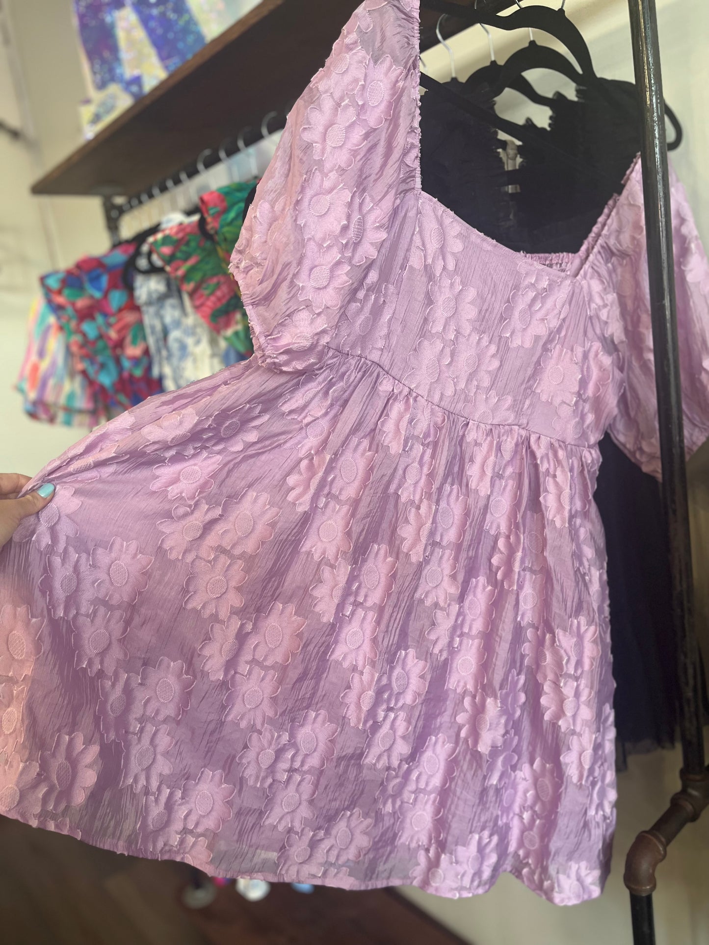 TEXTURED ORGANZA WOVEN DRESS