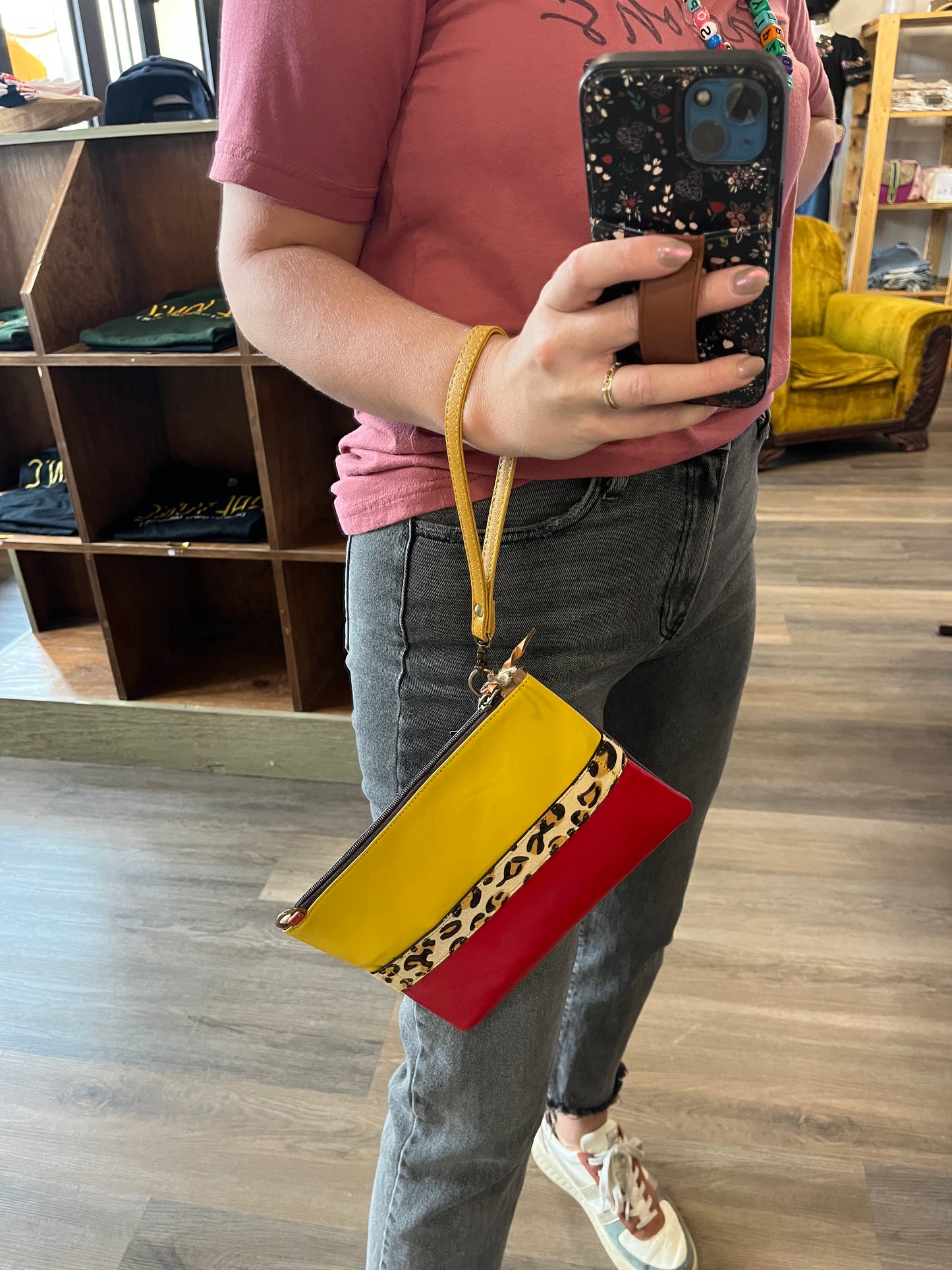Leather Wristlet/Crossbody