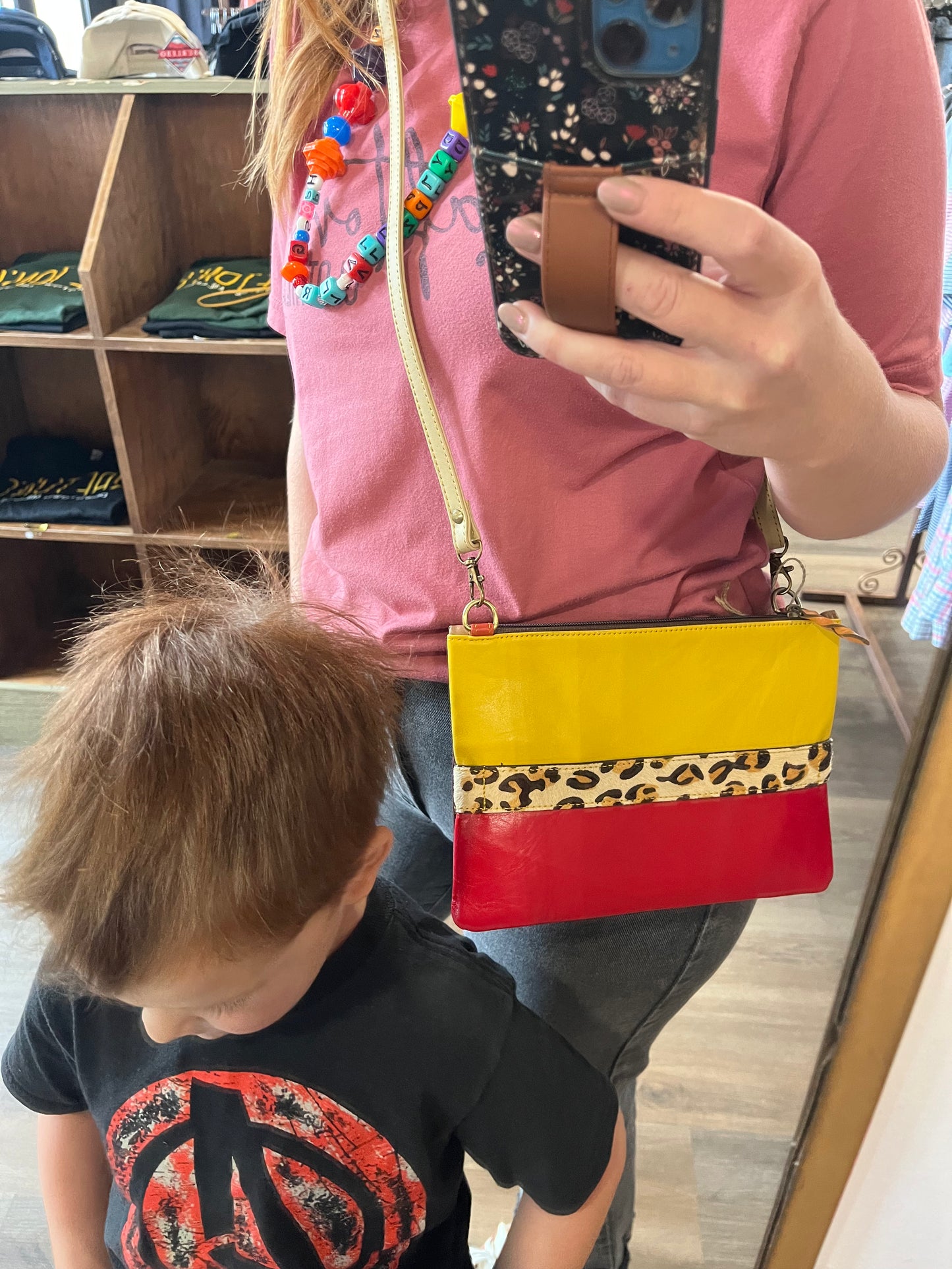 Leather Wristlet/Crossbody