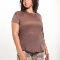 Curvy Sheer Striped Mesh Paneled Back Tee- More color options