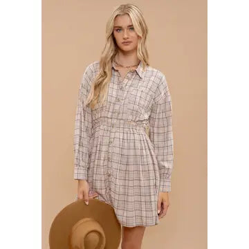 Plaid Button Down Dress