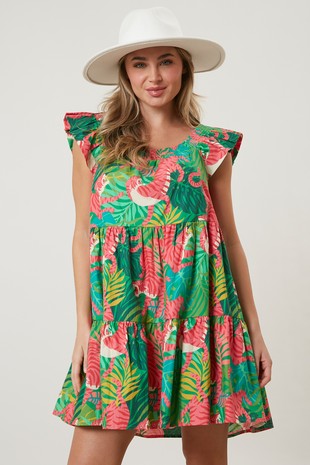 Poplin Tiger Print Dress