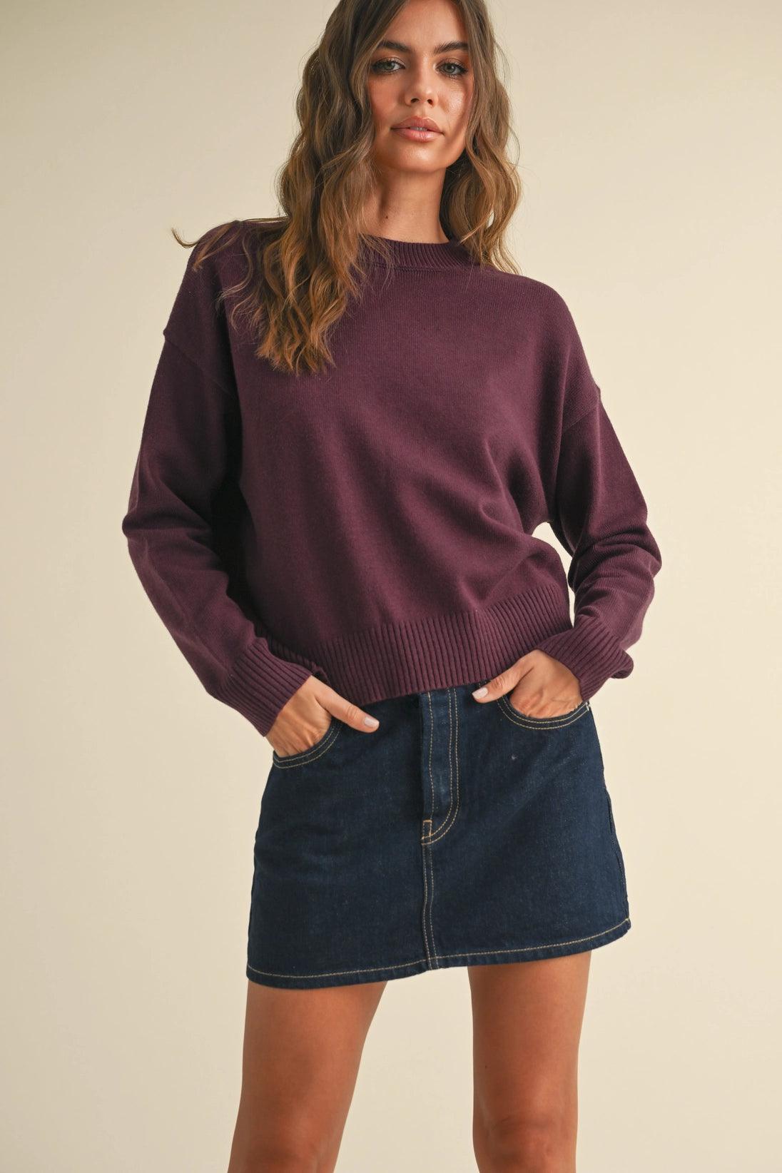 MM Sweater Top- Wine