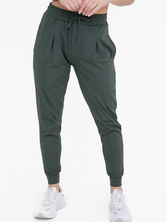 Pleated front joggers